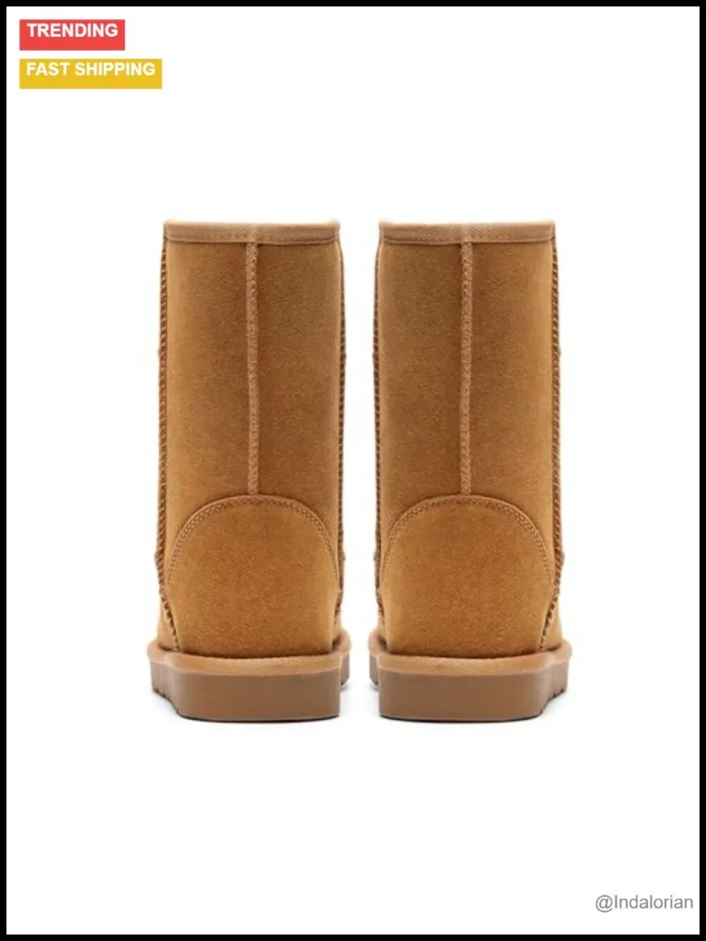 Men's Winter Snow Boots Warm Suede Faux Fur Lining Pull-On Slip-Resistant